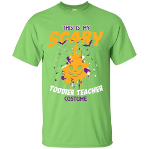 Halloween T-shirt This Is My Scary Toddier Teacher Costume T-shirt