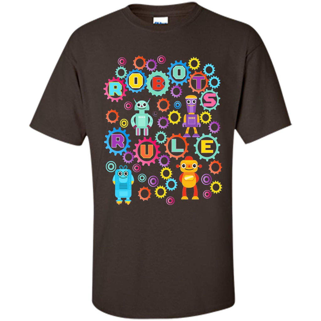 Robots Rule T-shirt Dark Chocolate