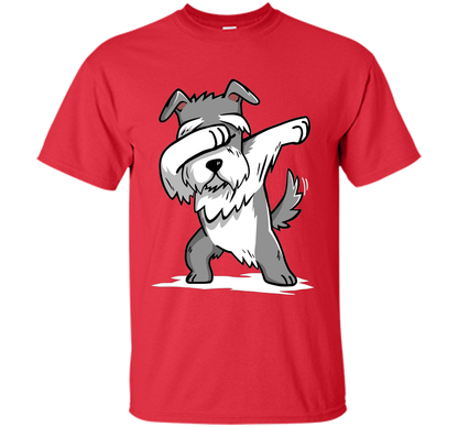 Dog T-shirt Schnauzer Dabbing T-shirt Red