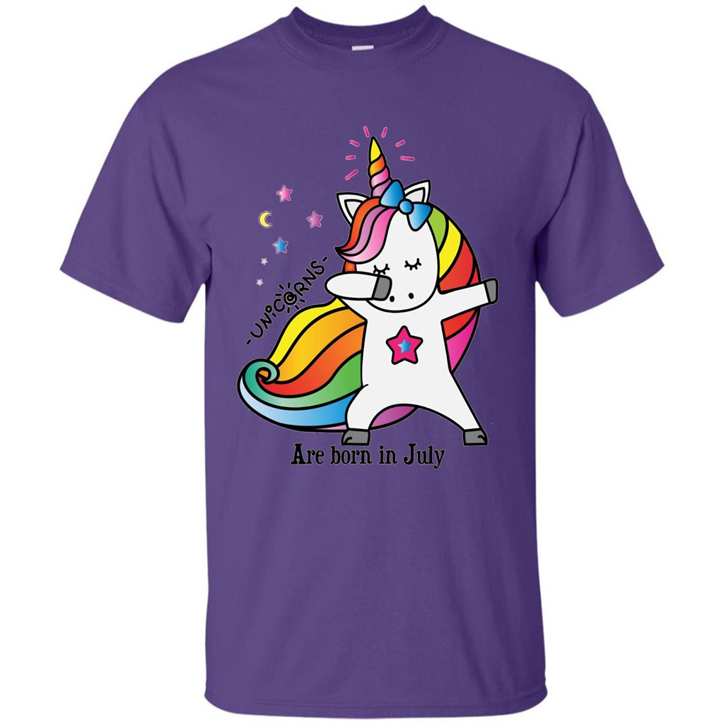Unicorn Birthday T-shirt Unicorns Are Born In July Purple