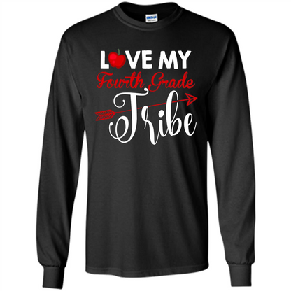 Love My Fourth Grade Tribe T-shirt School Day T-shirt Black