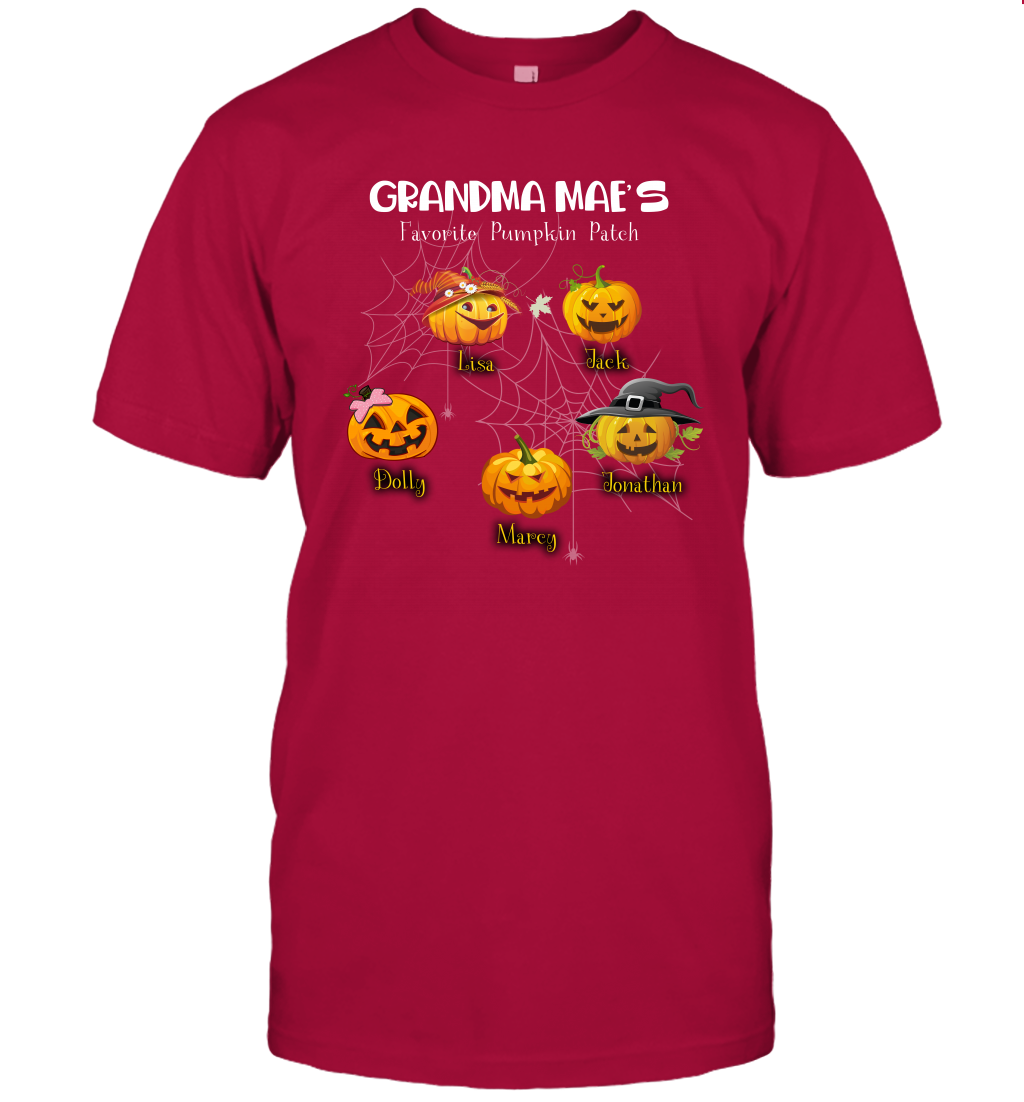 Grandma mae's favorite pumpkin patch Halloween Custom T-Shirt T-Shirt Cardinal