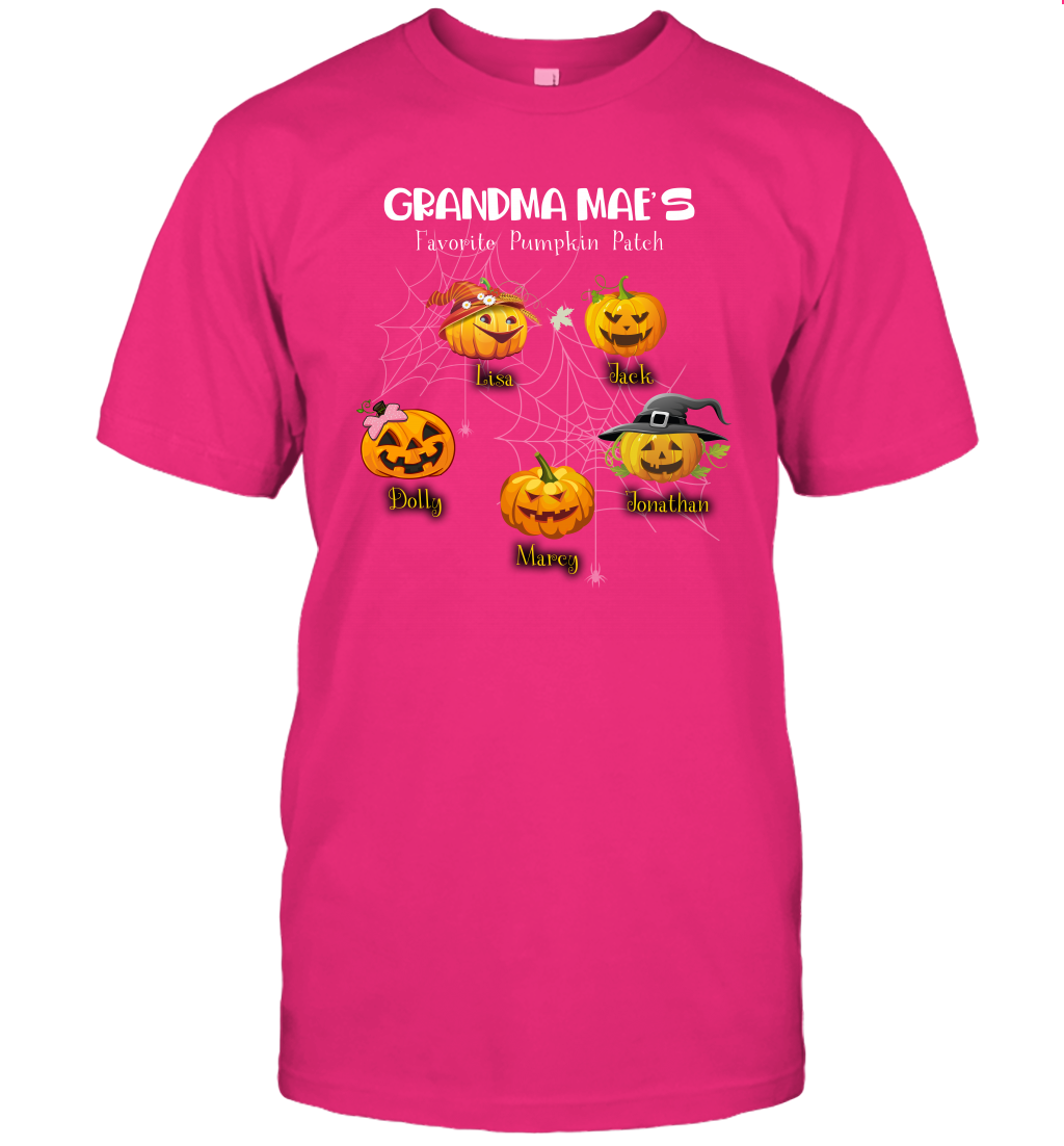 Grandma mae's favorite pumpkin patch Halloween Custom T-Shirt T-Shirt Heliconia