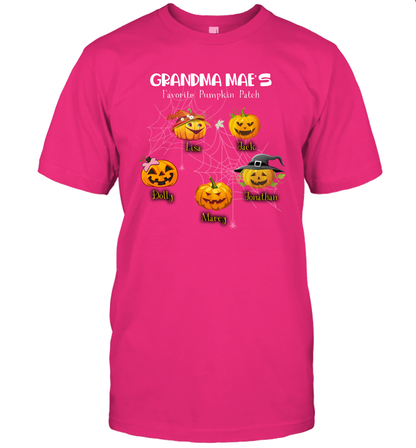 Grandma mae's favorite pumpkin patch Halloween Custom T-Shirt T-Shirt Heliconia