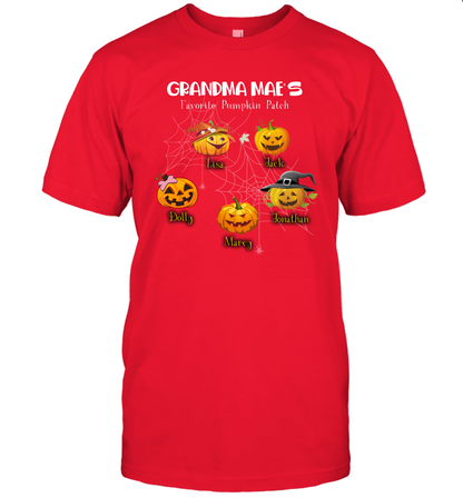 Grandma mae's favorite pumpkin patch Halloween Custom T-Shirt T-Shirt Red