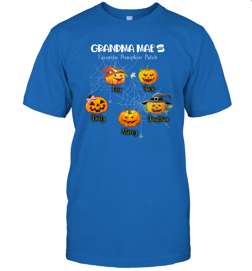 Grandma mae's favorite pumpkin patch Halloween Custom T-Shirt T-Shirt Royal