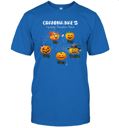 Grandma mae's favorite pumpkin patch Halloween Custom T-Shirt T-Shirt Royal