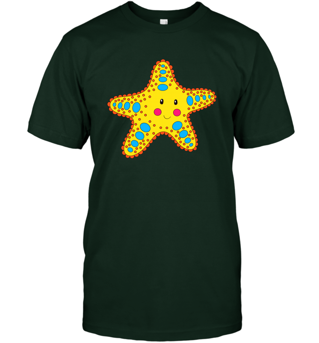 Starfish Summer Beaches Shirt T-Shirt T-Shirt Forest Green