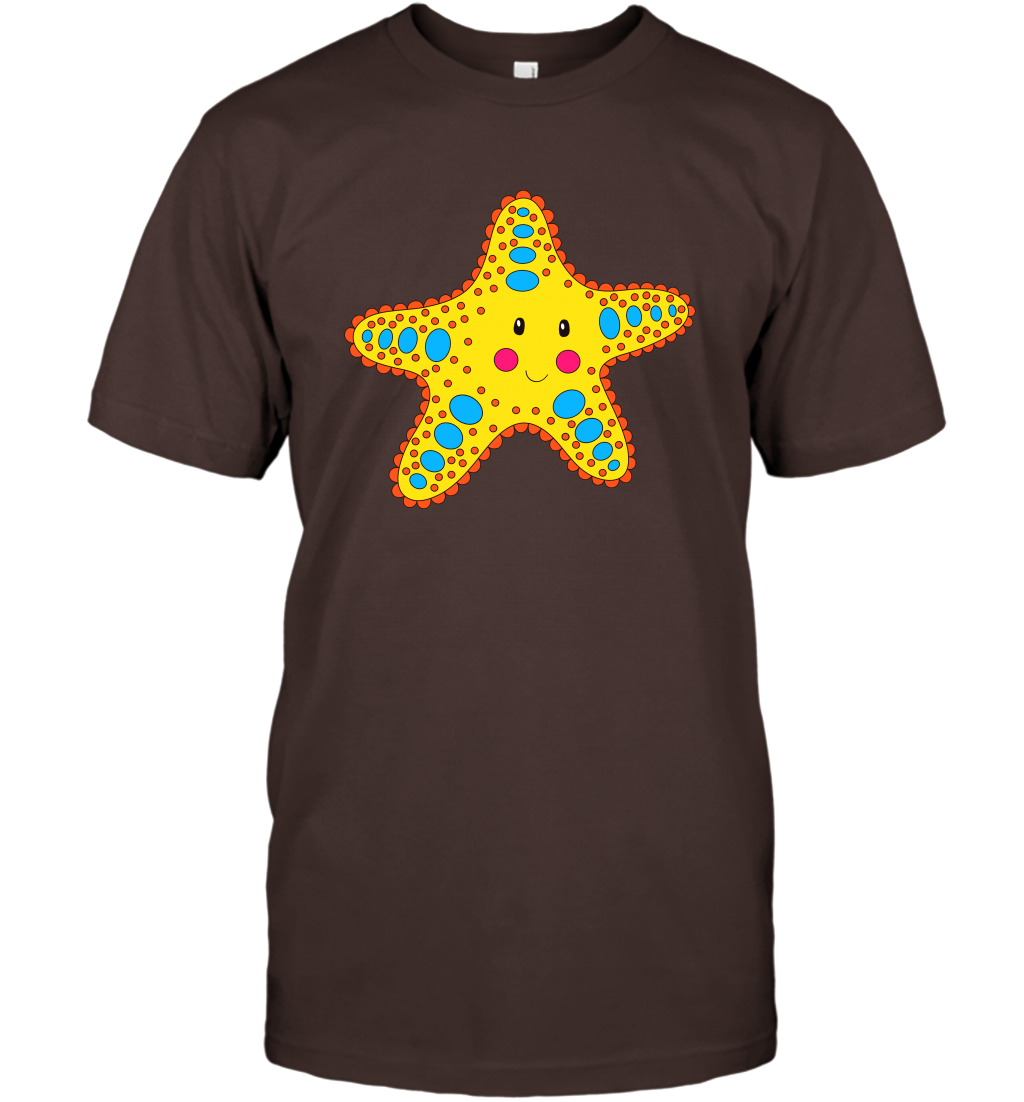 Starfish Summer Beaches Shirt T-Shirt T-Shirt Dark Chocolate