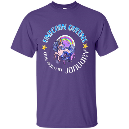 January Unicorn T-shirt Unicorn Queens Are Born In January Purple