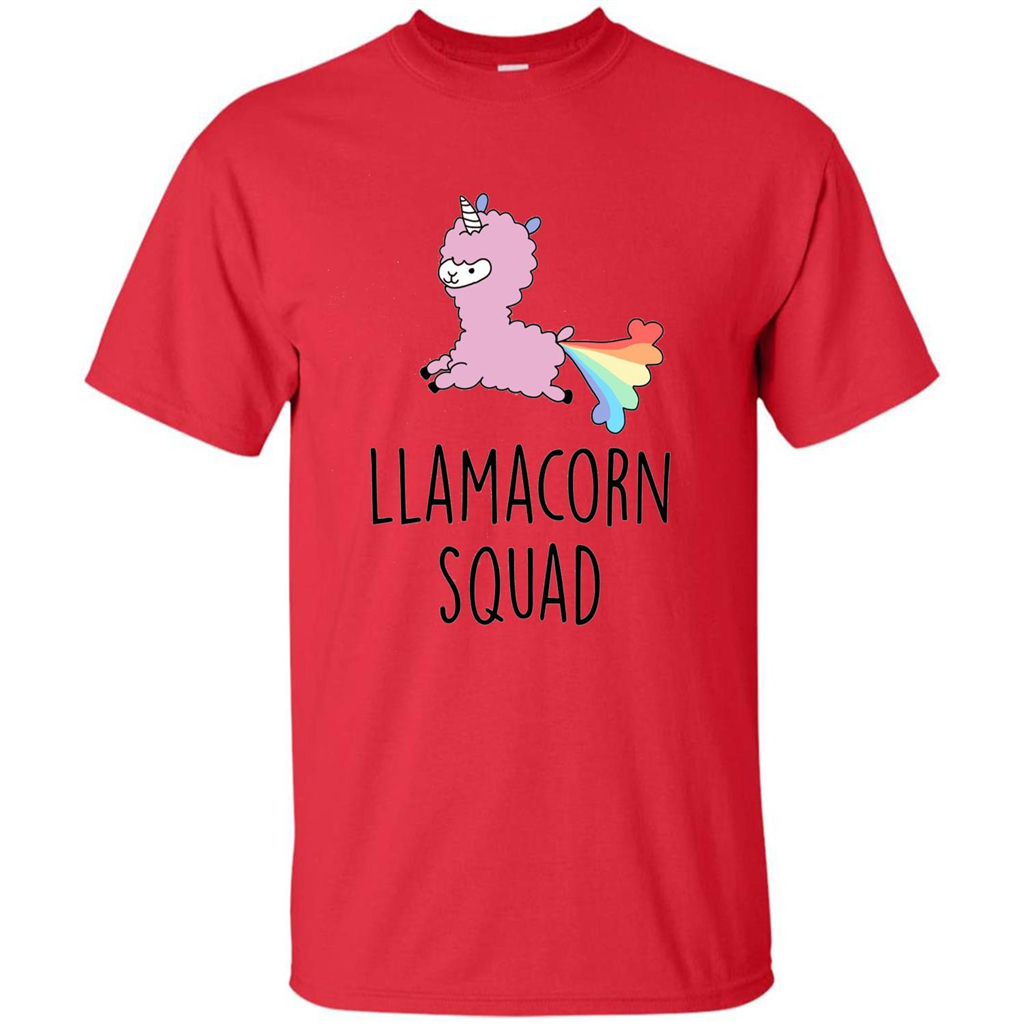 Llamacorn Squad Funny Llama Unicorn T-Shirt Red