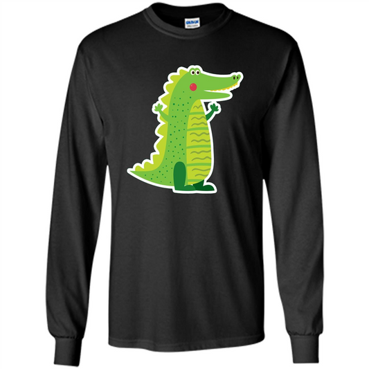 Cute Smiling Crocodile Animal Lover T-shirt Black