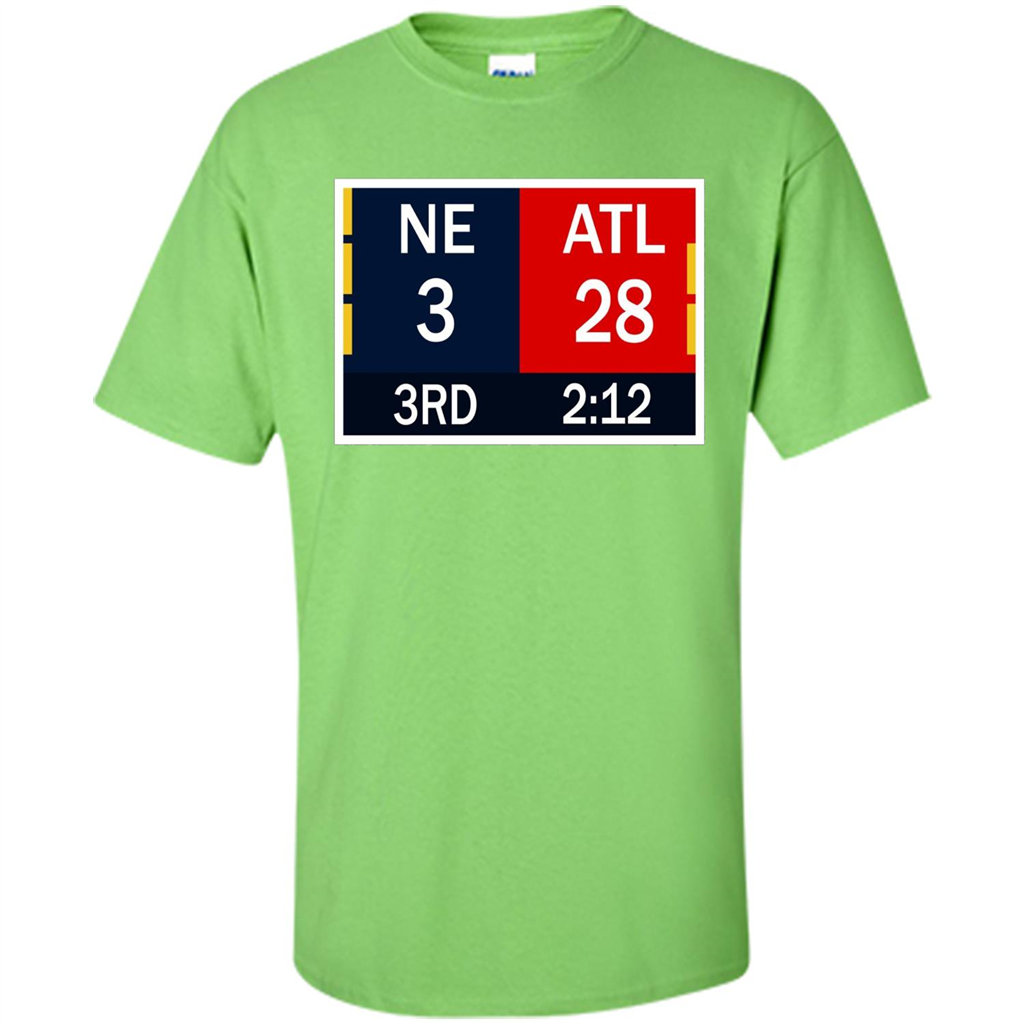 NE 3 ATL 28 Final T-shirt 2 Sides 1 Game Lime