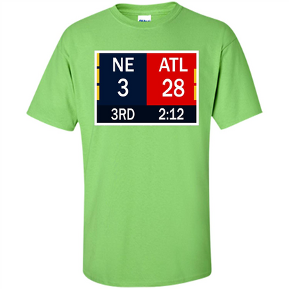 NE 3 ATL 28 Final T-shirt 2 Sides 1 Game Lime