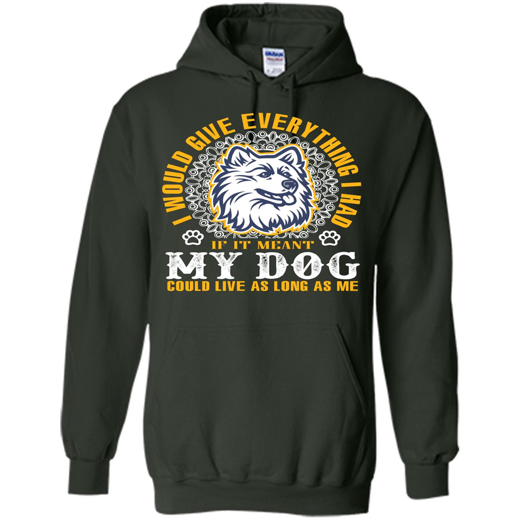 Dog T-shirt My Dog Could Live As Long As Me T-shirt Forest Green
