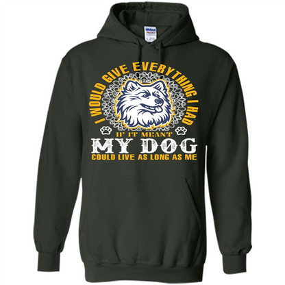 Dog T-shirt My Dog Could Live As Long As Me T-shirt Forest Green