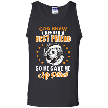 Pitbull T-shirt God Knew I Needed A Best Friend Royal