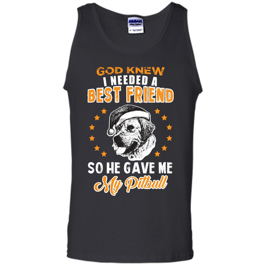 Pitbull T-shirt God Knew I Needed A Best Friend Royal