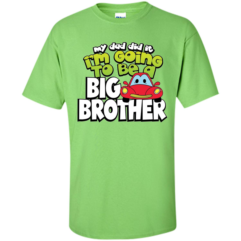 Car Brother T-shirt I'm Going To Be a Big Brother Lime
