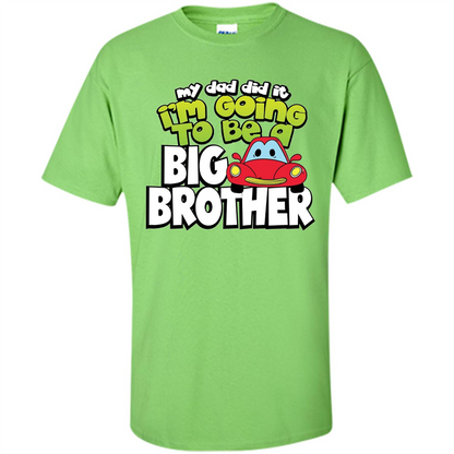 Car Brother T-shirt I'm Going To Be a Big Brother Lime