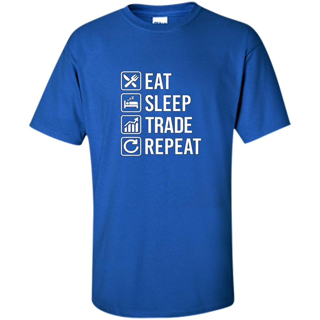 Eat Sleep Trade Repeat T-shirt Royal