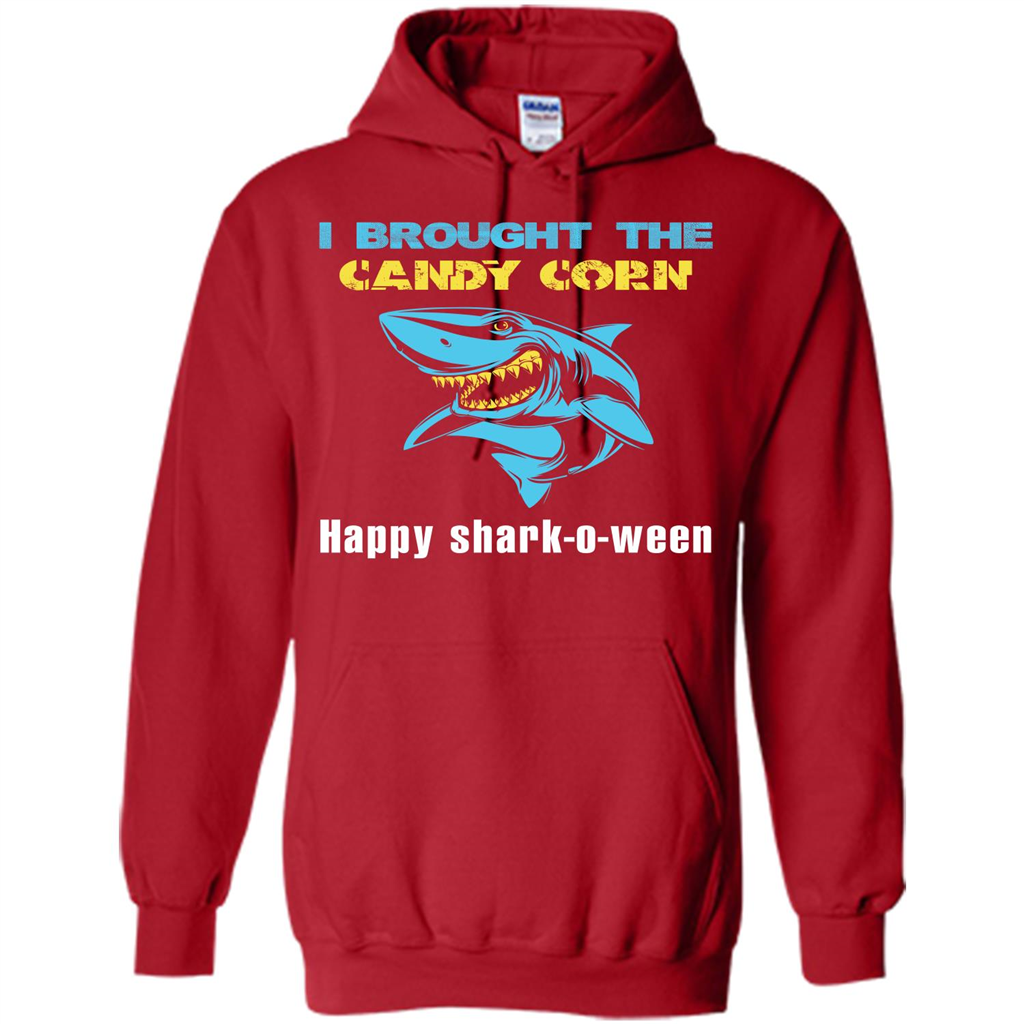 Shark T-shirt I Brought The Candy Corn Happy Shark-o-ween T-shirt Red