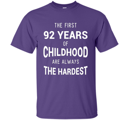 Funny 92nd Birthday Joke Gift 92 Years Old Novelty Gag Shirt cool shirt Purple