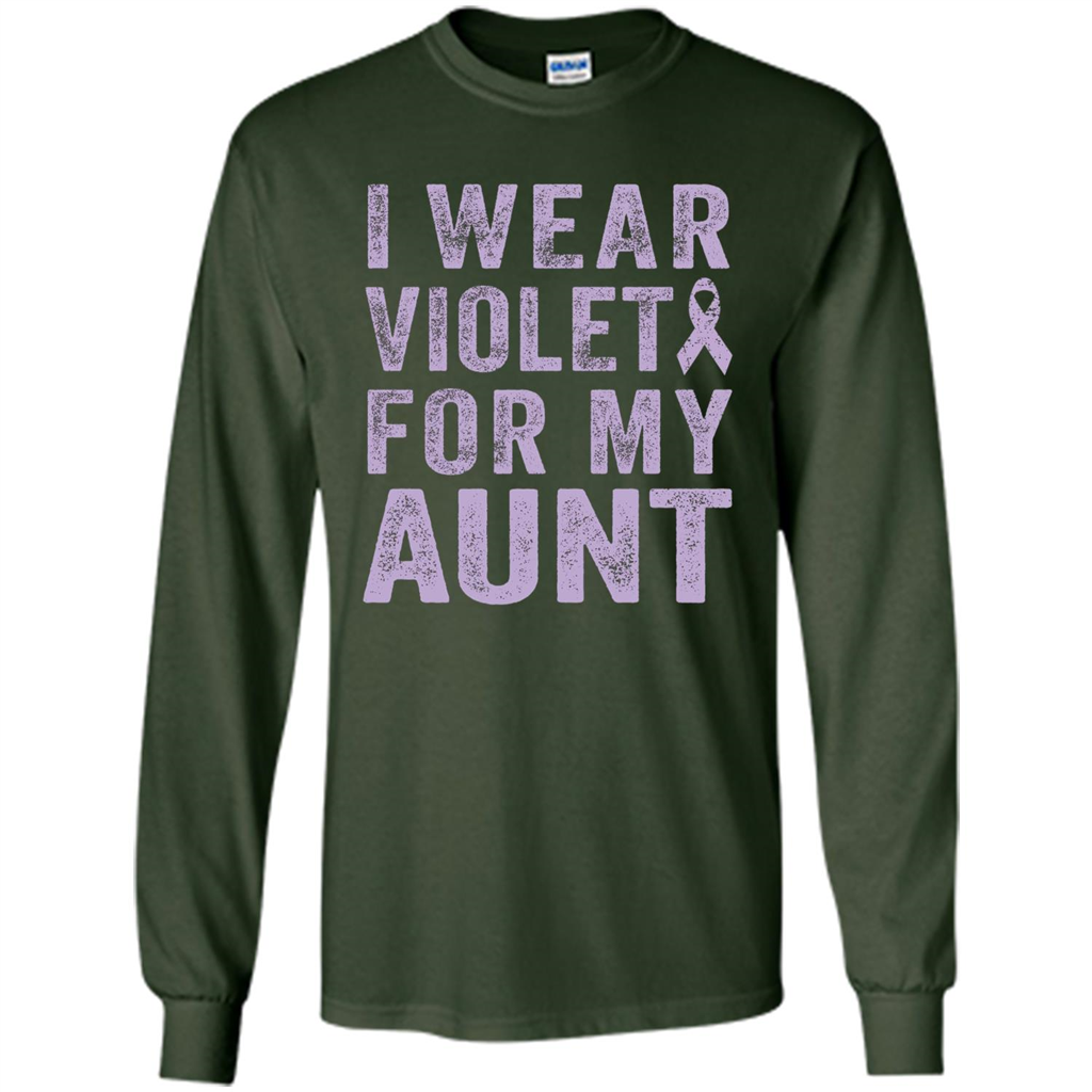 Cancer Awareness T-shirt I Wear Violet For My Aunt T-shirt Forest Green