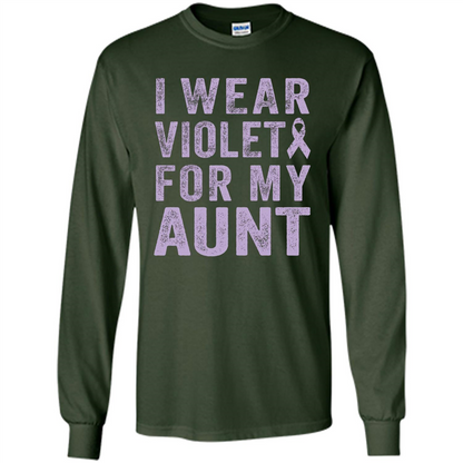 Cancer Awareness T-shirt I Wear Violet For My Aunt T-shirt Forest Green