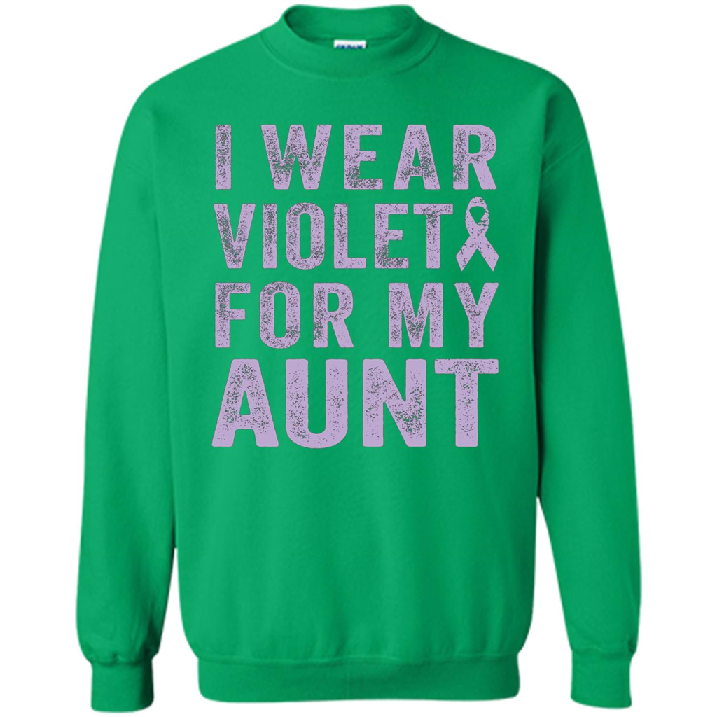 Cancer Awareness T-shirt I Wear Violet For My Aunt T-shirt Irish Green