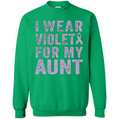 Cancer Awareness T-shirt I Wear Violet For My Aunt T-shirt Irish Green