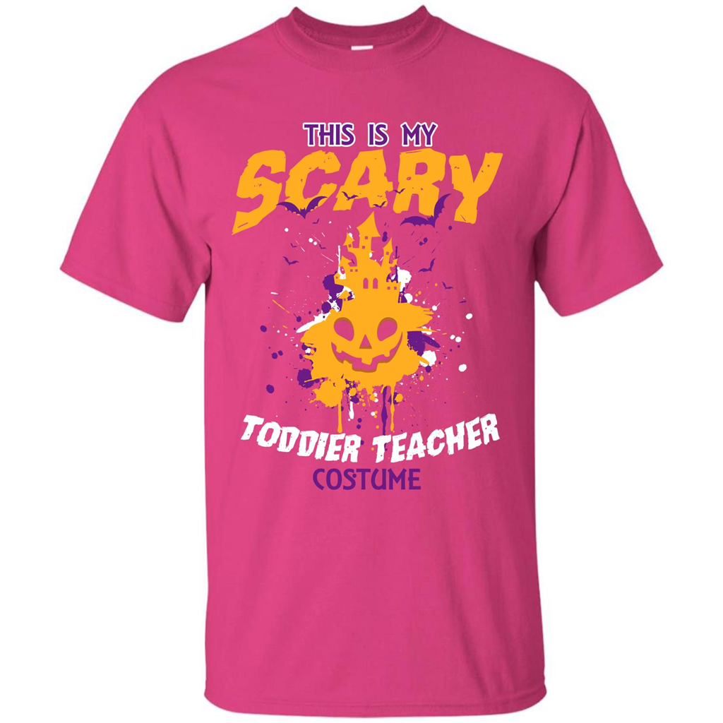 Halloween T-shirt This Is My Scary Toddier Teacher Costume T-shirt Heliconia
