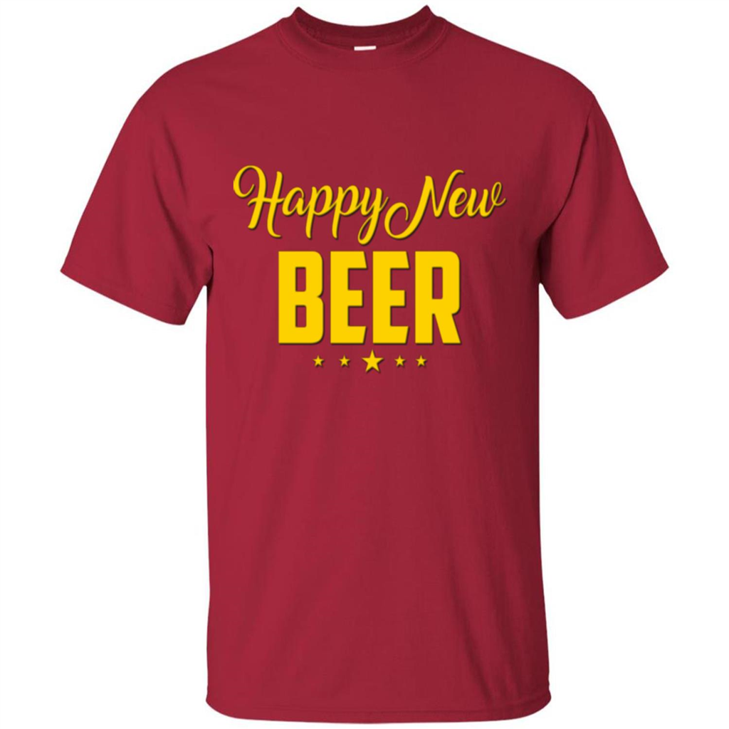Happy New Beer T-shirt Beer Lover T-shirt Cardinal