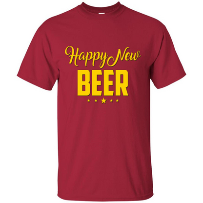 Happy New Beer T-shirt Beer Lover T-shirt Cardinal