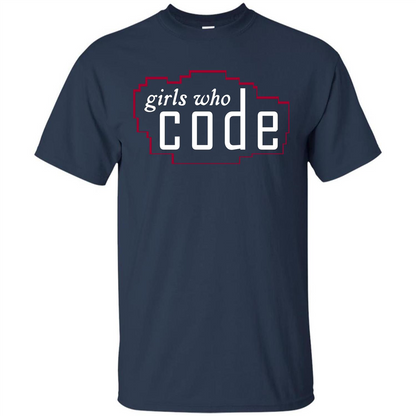 Coder T-shirt Girls Who Code T-shirt Navy