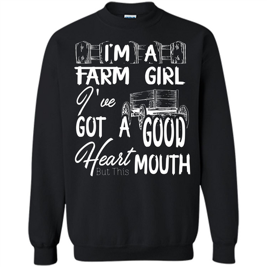 Farm Girl T-shirt I'm A Farm Girl I've Got A Good Heart T-shirt Black