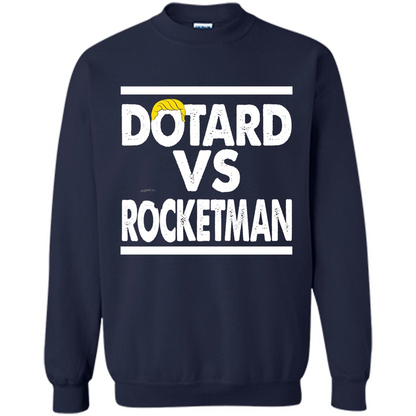 Funny American President T-shirt Dotard Vs Rocketman T-shirt Navy