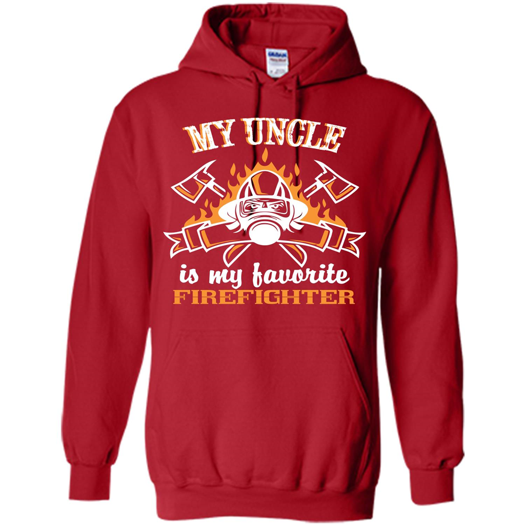 Firefighter Uncle T-shirt My Uncle Is My Favorite Firefighter Red