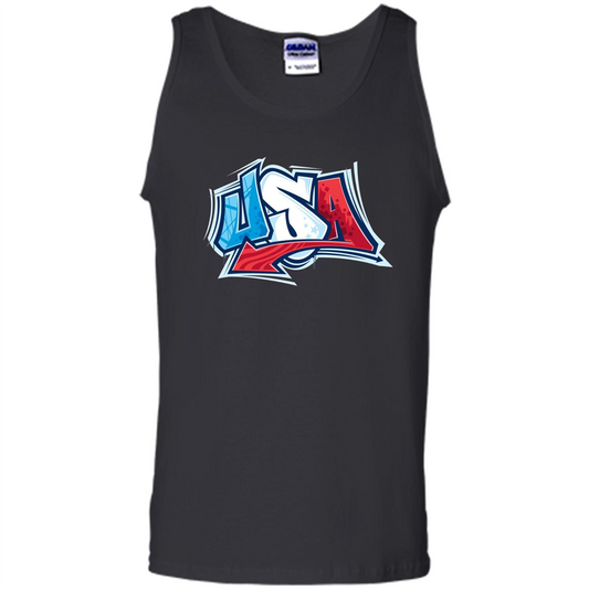 USA T-shirtt Graffiti Style Design Merica 4th July T-shirt Black
