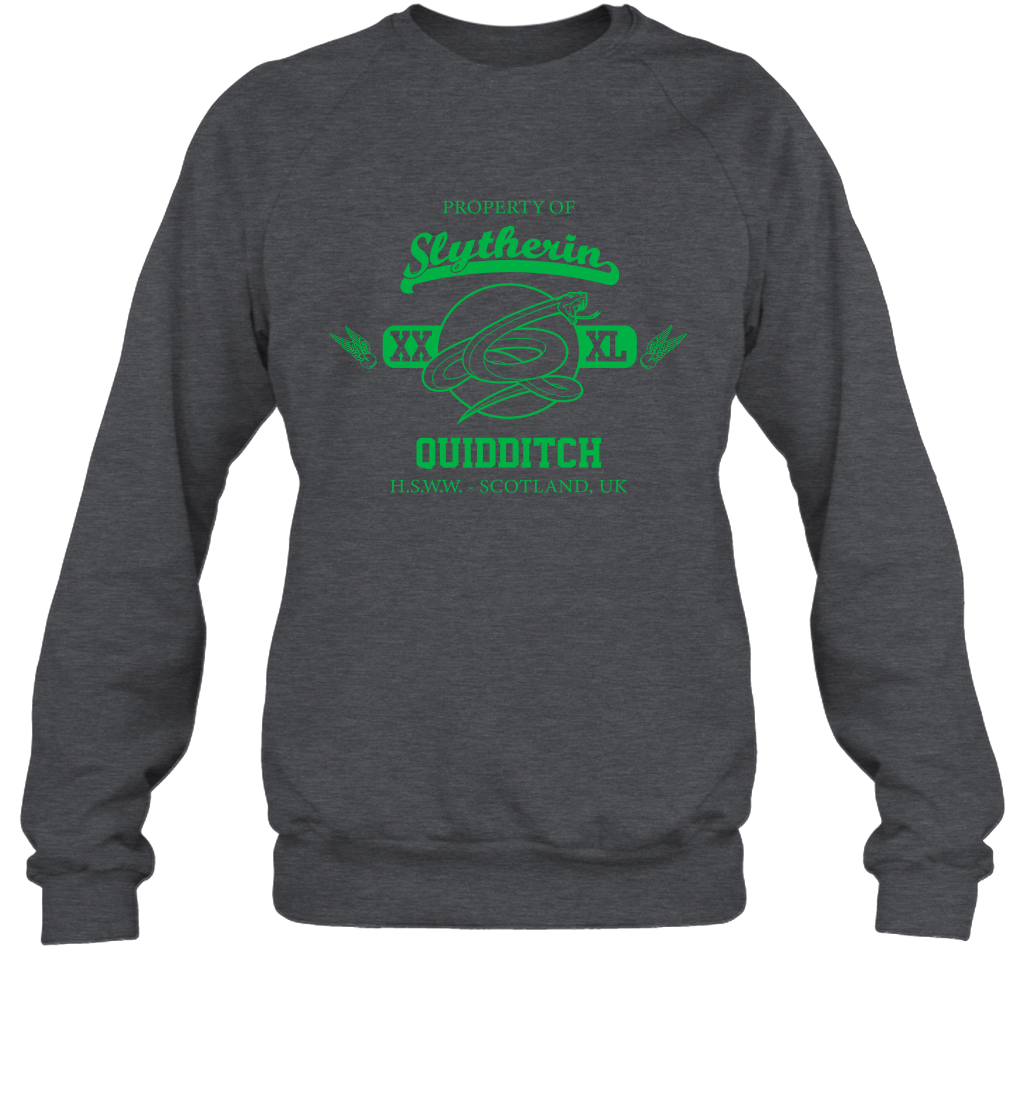 Property Of Slytherin Quidditch Harry Potter Sweatshirt Sweatshirt Dark Heather