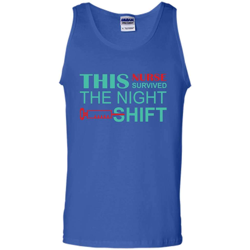 Nurse T-shirt This Nurse Survived The Night Shift Royal