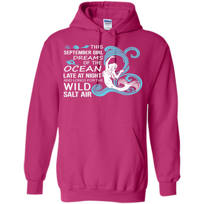 This September Girl Dreams Of The Ocean Late At Night T-shirt Heliconia