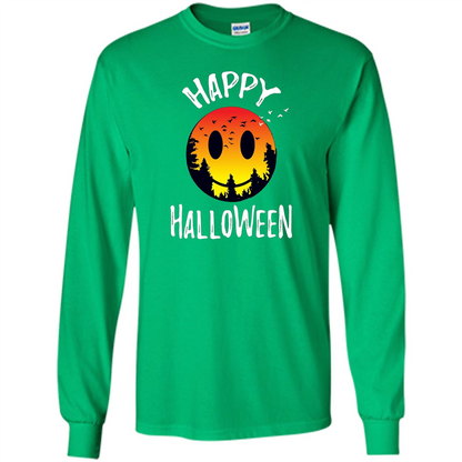 Cute Halloween T-shirt Spooky Camp Happy Face Emoji T-shirt Irish Green