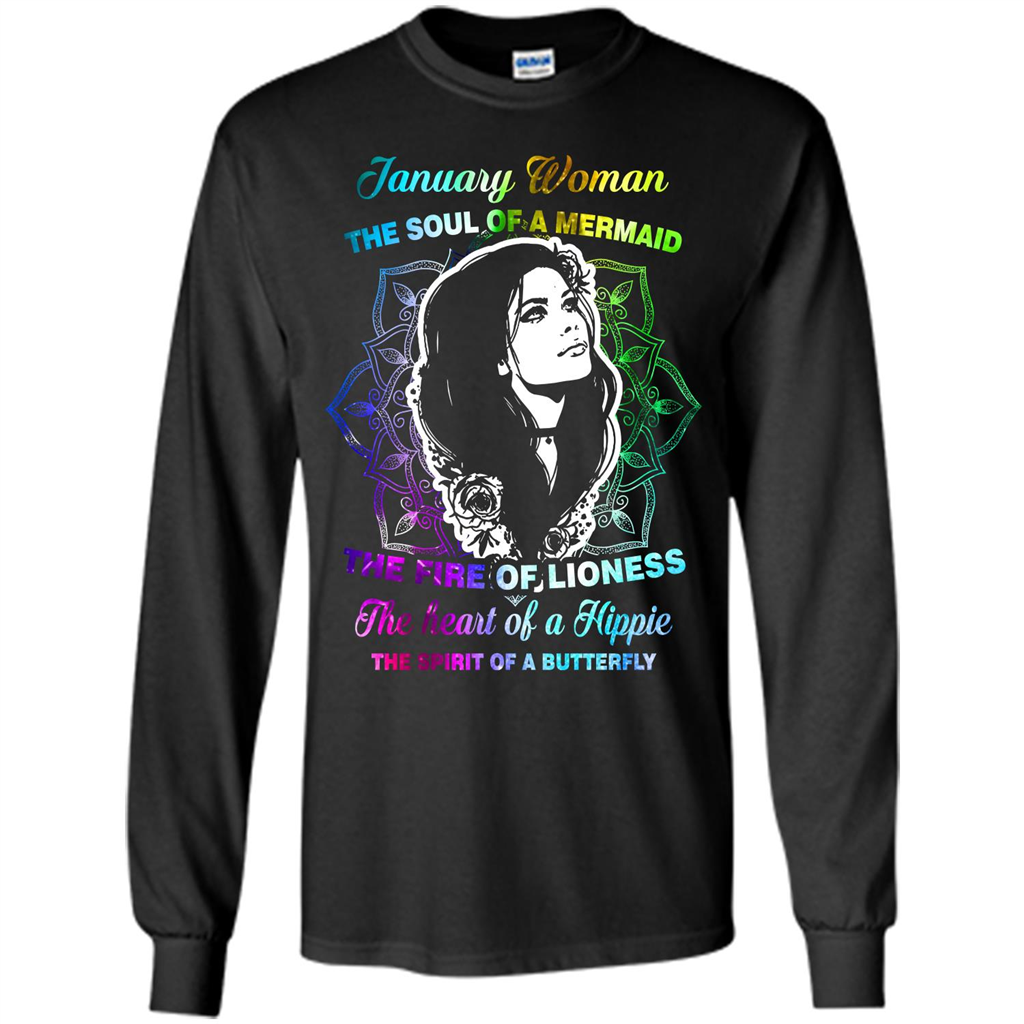 January Woman T-shirt The Heart Of A Hippie