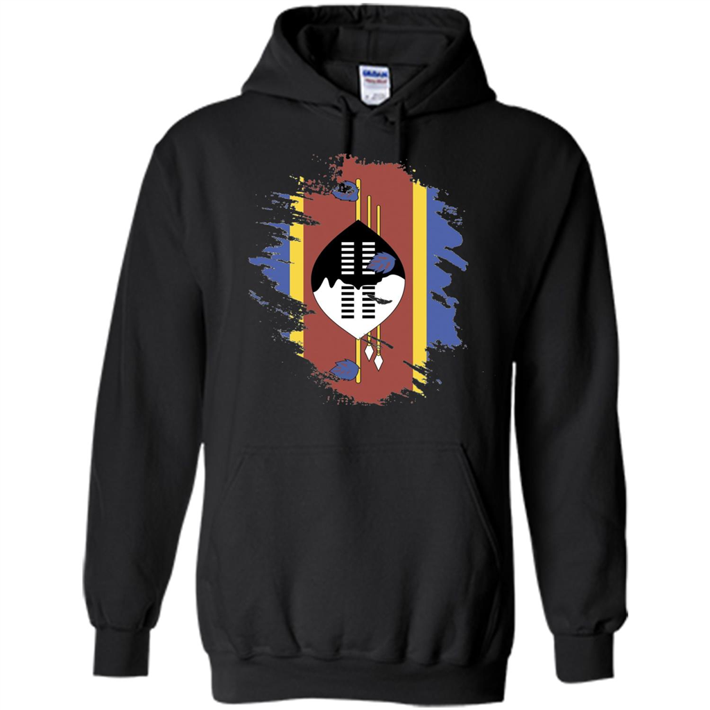 Flag of Swaziland T-shirt National Swaziland T-shirt Black