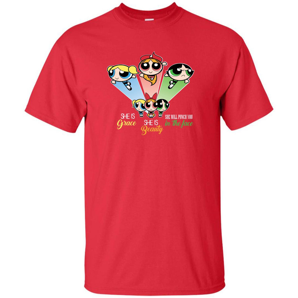 Powerpuff Girls T-shirt She Is Beauty She Is Grace T-shirt Red