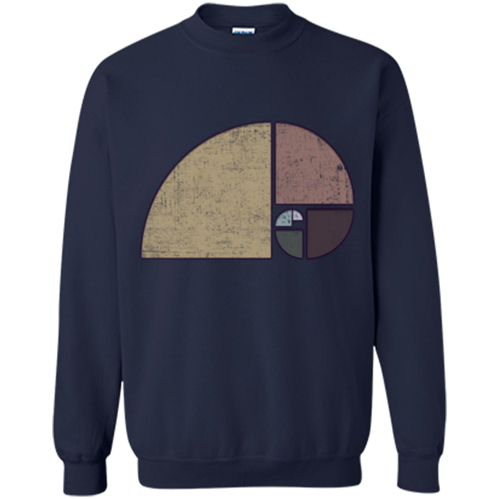 Distressed Geometric Fibonacci Spiral T-sihrt Navy