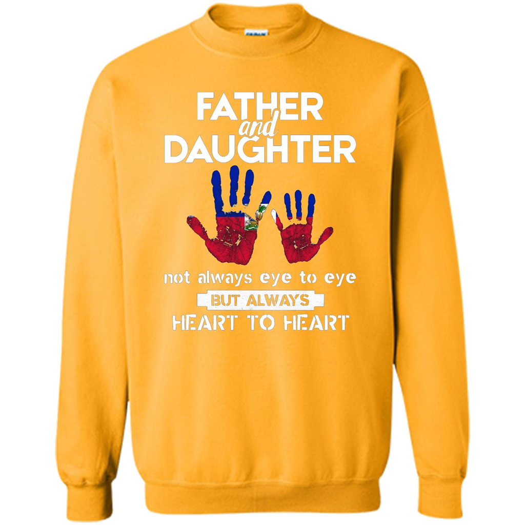 Father And Daughter Father's Day T-shirt Heart To Heart Gold