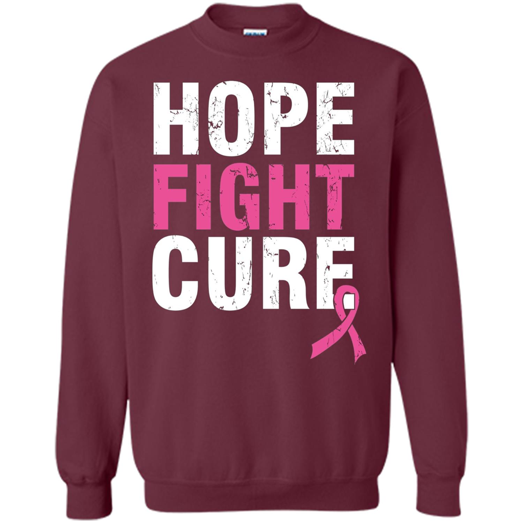 Breast Cancer Awareness T-shirt Hope Fight Cure Maroon