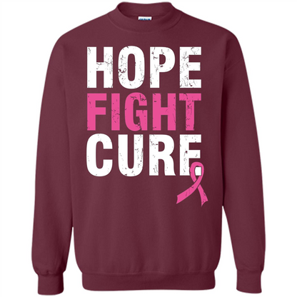 Breast Cancer Awareness T-shirt Hope Fight Cure Maroon